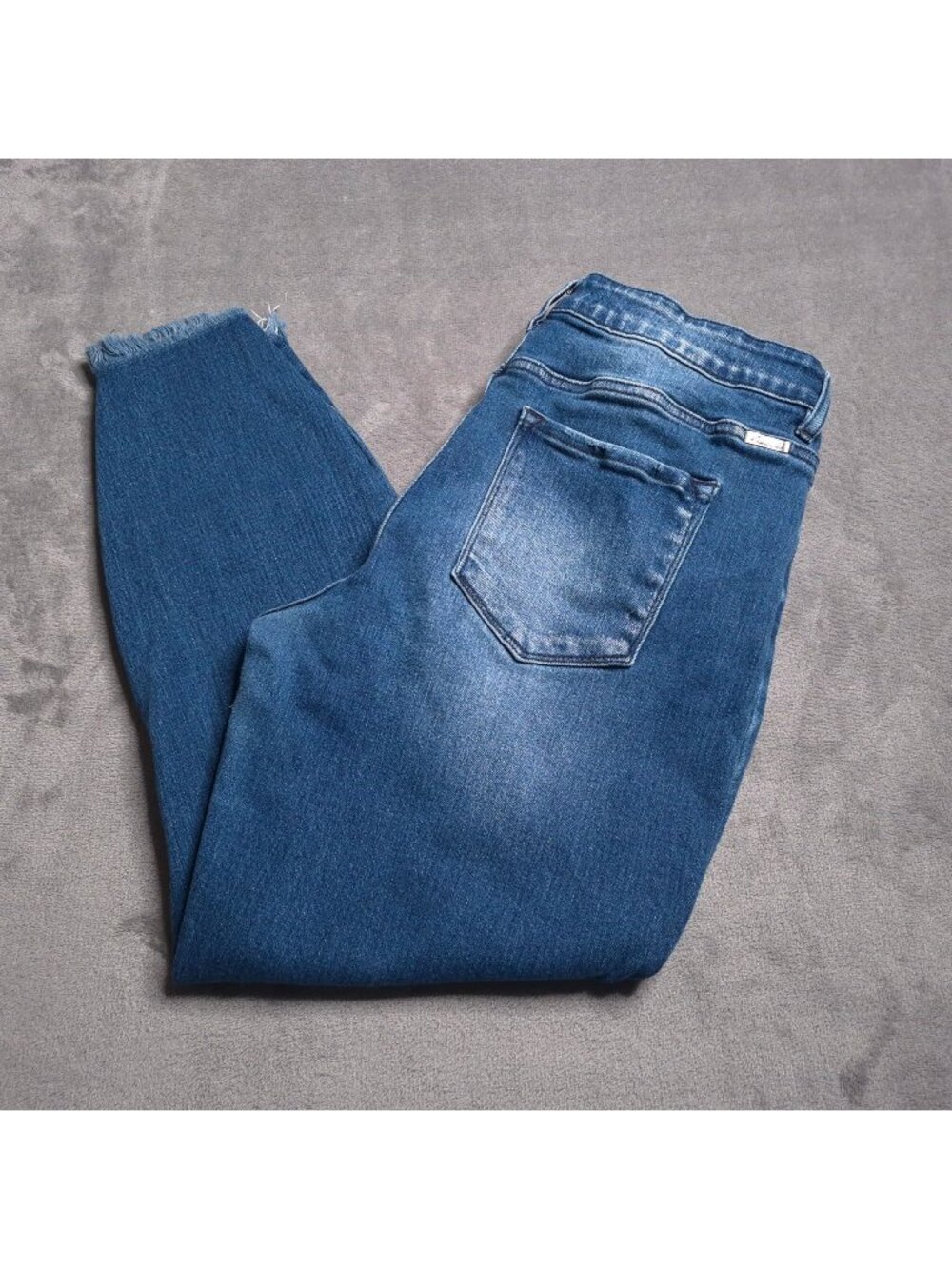 KanCan Womens Distressed Skinny Ankle Jeans 16 Medium Wash Frayed Hem Stretch